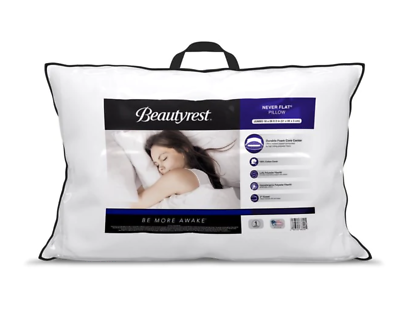 Beautyrest Never Flat High Loft King Size Pillow Customer Return Clearance