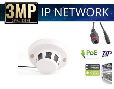 HD 1080P Smoke Detector Covert Hidden IP/Network Surveillance Spy Camera 2.8mm
