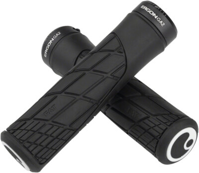 Ergon GA2 Fat Handlebar Grips Blk Lock-On Flangeless 136mm Thick Gripping Range