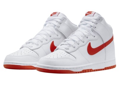 Nike Dunk Hi Retro White/Picante Red Men s Sz 11.5 DV0828-100
