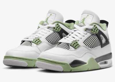 NIKE WMNS Air Jordan 4 Retro Seafoam Oil Green AQ9129-103 US(W) 7 - 12 Women