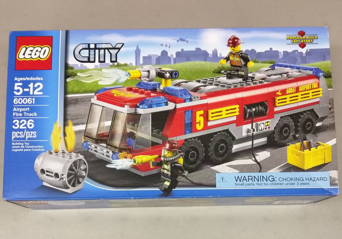 LEGO City 60061 Airport Fire Truck NEW! Jet Engine Water Hose Reel Flame Town