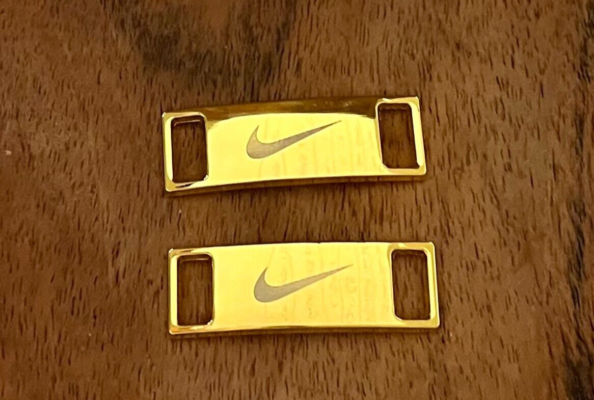 Nike 刺繍ロゴワッペン ゴールド/ゴールド Nike Replacement Lace Tags Shoe badge Gold Swoosh NEW DRIP