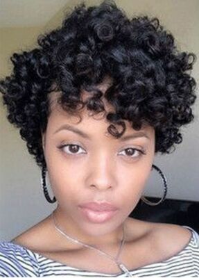 Short Kinky Curly Wigs Brazilian Hair 100% Human Hair Short Pixie Wigs for Women