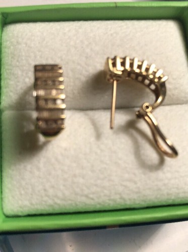 Diamond Baguette Earrings Yellow Gold 10 K