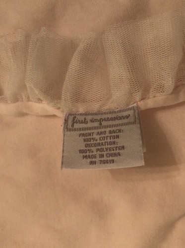 First Impressions Light Pink Lace Tulle Trim Ruffle Baby Girls Blanket Lovey