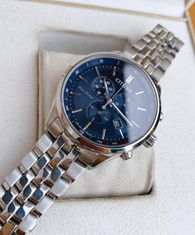 Pre-owned Citizen Eco-drive Chronograph Date Display At2141-52l Sapphire Men's Watch