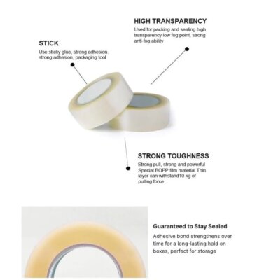 supplyhut 12 Rolls Shipping Packaging Box Packing Sealing Tape 1.6 mil 2" x...