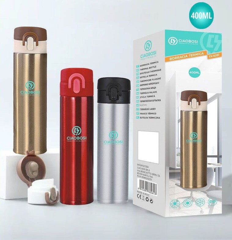 Bottiglia Borraccia Termica Acciaio Inox Thermos Contenitore 400ml Tx-8261 linq