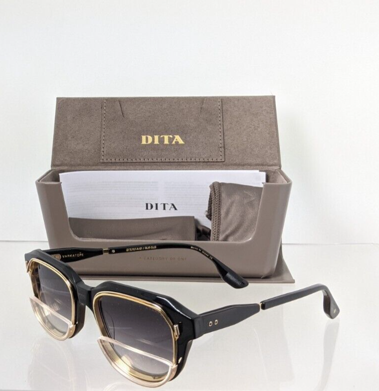 Pre-owned Dita Authentic  Sunglasses Varkatop Dts 707-a-01 Black Gold Frame Limited Edi In Gray