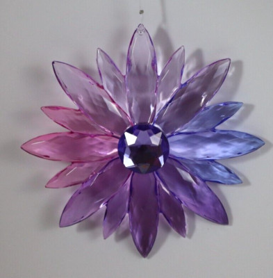 K3 pink purple multi JEWEL FLOWER ORNAMENT SUN CATCHER Crystal Expressions