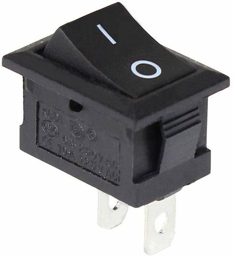 2Pcs Rocker Switch 2 PIN ON-OFF SPST 125VAC/10A 250VAC/3A 21x15mm BLACK KCD1-101