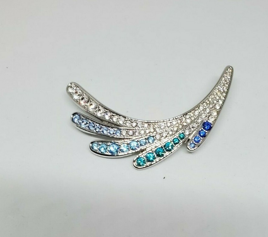 p　　スワロフスキー Swarovski Crystal and Gold Floral Pin Ships Free (34280) | eBay