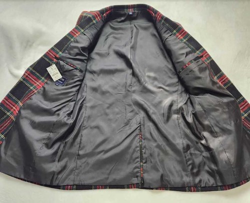 Pre-owned J.crew Factory Mens J Crew Factory Wool-blend Thompson Blazer In Stewart Tartan Plaid In Black