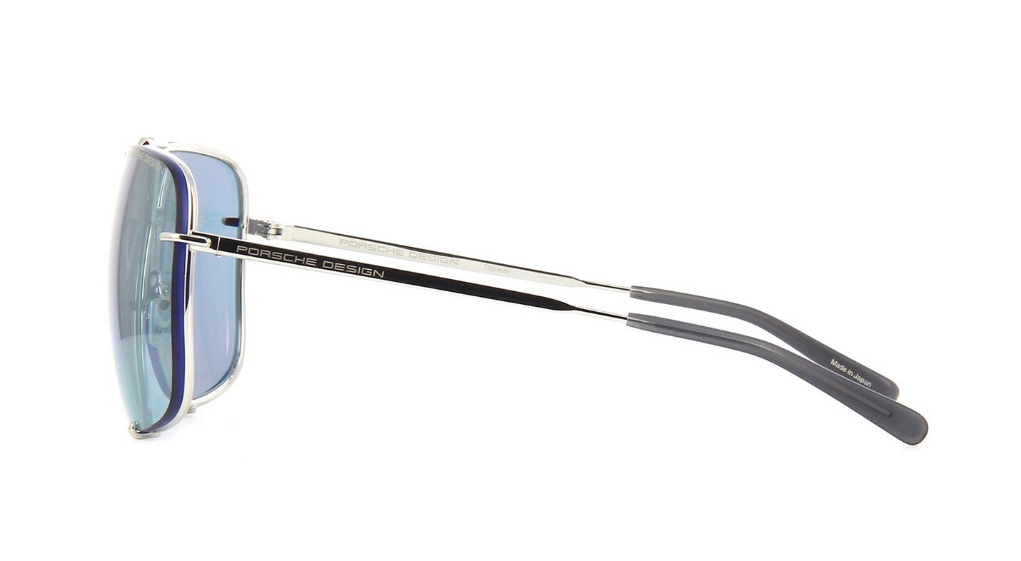 Pre-owned Porsche Design Cazal 9501 Shiny Gold/grey Shaded (002) Sunglasses In Light Blue Flash Mirror + Dark Grey