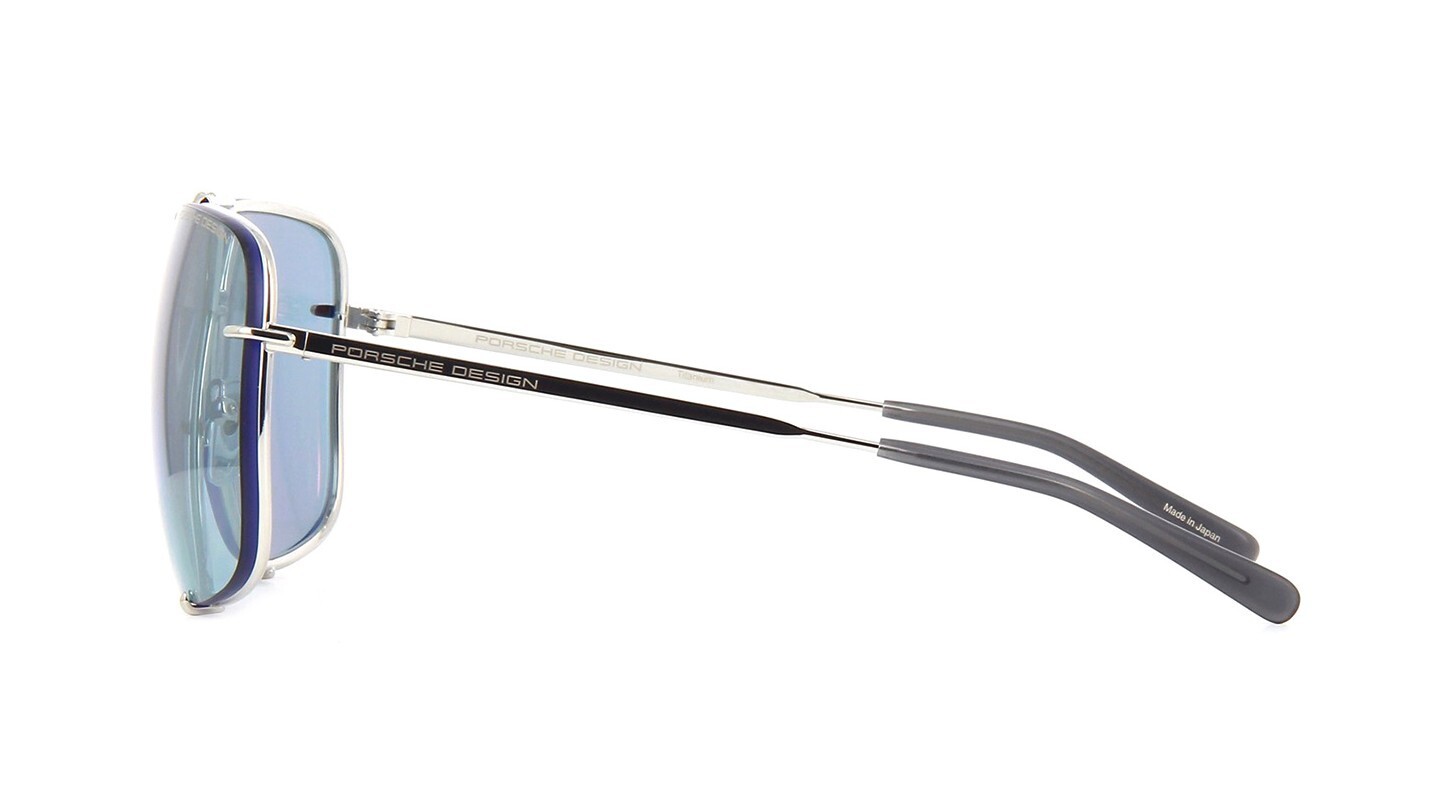 Pre-owned Porsche Design P'8928 Palladium/light Blue Flash Mirror + Grey (c) Sunglasses