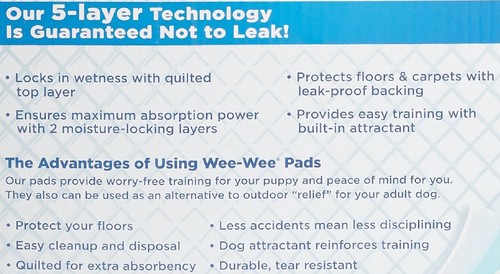 Wee-Wee Puppy Housebreaking Pads, 22 x 23 inches 150/200 Count Brand New & Seal