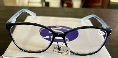 Joy Mangano CleanBoss Readers 2.50 Color Blue Ombré Brand New