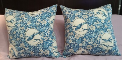 Stratford Home Blue Bird Feather Down Throw Pillows Floral