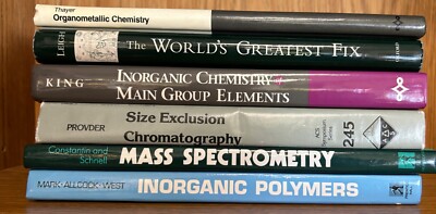 Grad Science Textbooks Lot Of 6 Chemistry Books,Inorganic,Chromatography,Poly