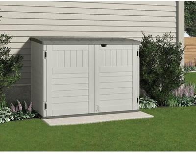 Suncast Stow-Away 3x8x 5x11 Resin Storage Shed Secure 3-Door Locking System
