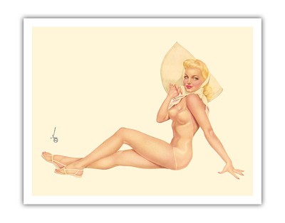 Miss September Esquire Magazine - Vintage Pin Up Calendar Page Alberto Vargas