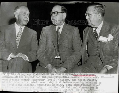 1952 Press Photo Republican National Committee leaders in Tulsa, Oklahoma
