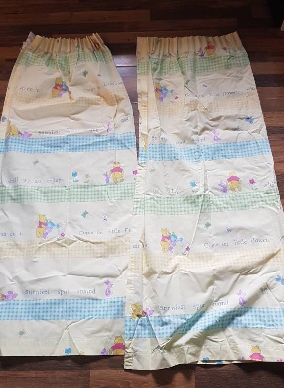 Babys Bedroom Curtains Winnie The Pooh Lemon Size 54 X 52 In