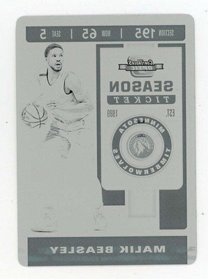2019-2020 Malik Beasley Printing Plate #D 1/1 Panini Florida State # 37
