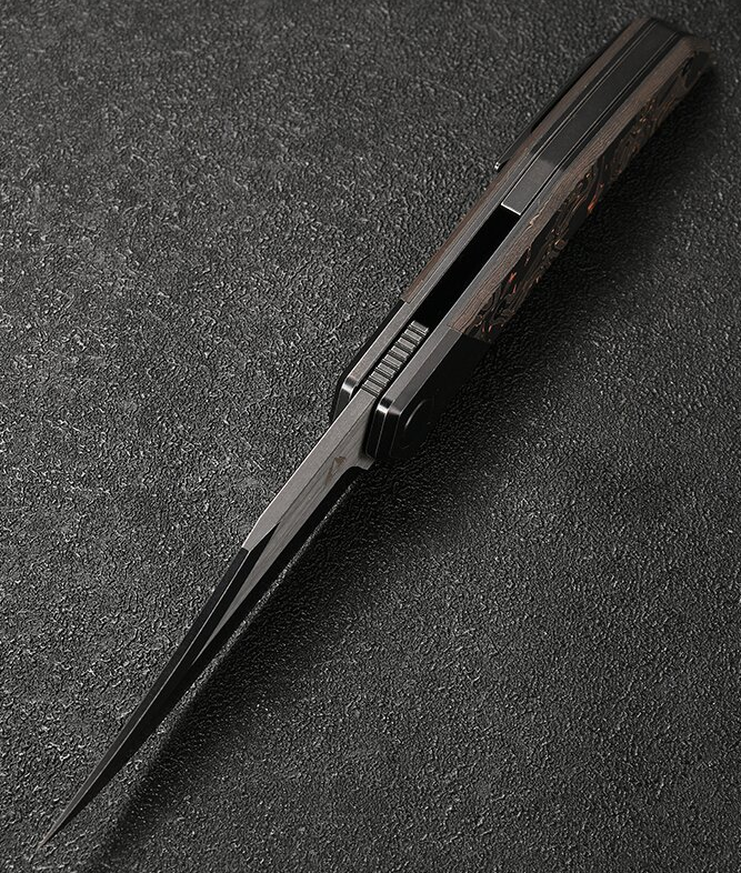 CMB Made Knives Zetsu Folding Knife 3.62" M390 Steel Blade Titanium/Carbon Fiber