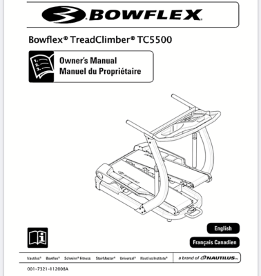 Bowflex Tread Climber TC5500 NEW OWNER S MANUAL eBay