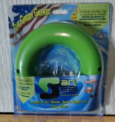 Sani Seal Universal Fit Flexible Repositionable Waxless Toilet Gasket, Sealed