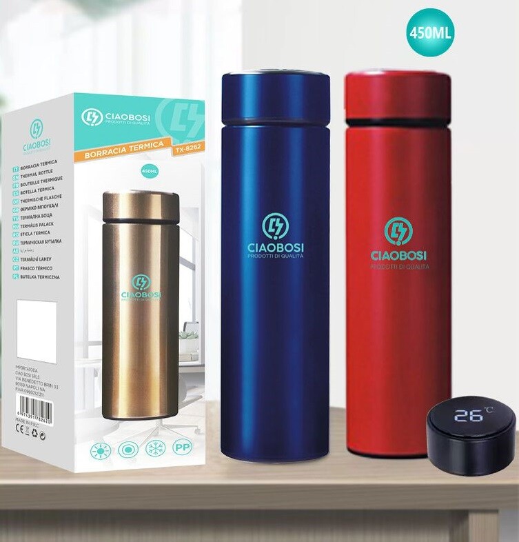 Bottiglia Borraccia Termica Acciaio Inox Thermos Contenitore 450ml Tx-8262 linq