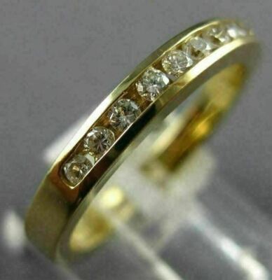 ESTATE .30CT ROUND CUT DIAMOND 14KT YELLOW GOLD CHANNEL ANNIVERSARY RING #14592