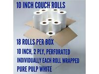(SALE) 10 INCH COUCH ROLLS WHITE/BLUE