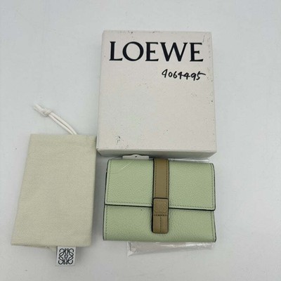 Loewe Mint Green Leather Compact Wallet Clutch Wristlet