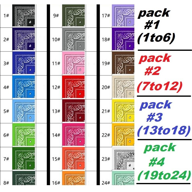 lot 6 Paisley Print Bandana 100% Cotton Face Mask Cover Head Warp Scarf bandanna