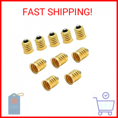 10 Pack E14 to E12 Adapter Converter, European to Candelabra Reducer, Pure Coppe
