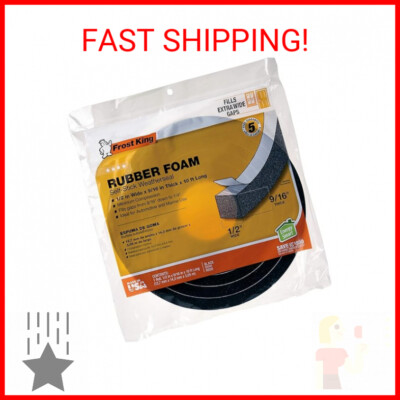Frost King Available R930H Sponge Rubber Foam Tape 9/16-Inch, Black