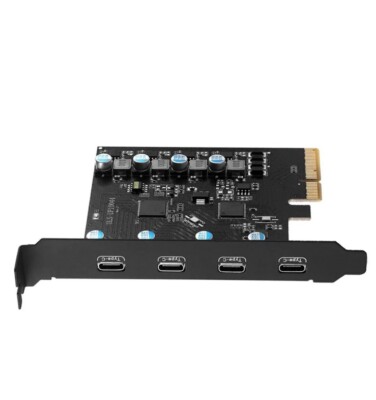 3 Port PCI-E to USB 3.2 Type C Adapter Expansion Card Express x16 Windows Linux