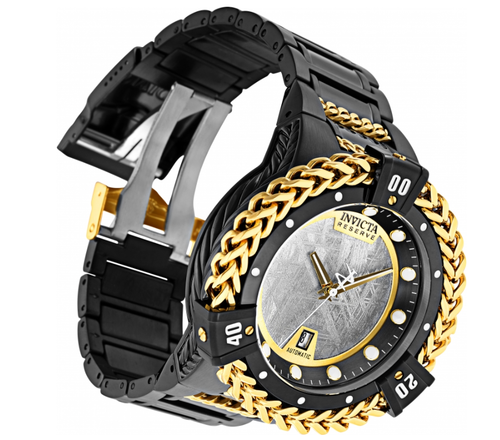 Pre-owned Invicta Reserve Hercules Automatic Men's 53mm Meteorite Dial Black Watch 34324