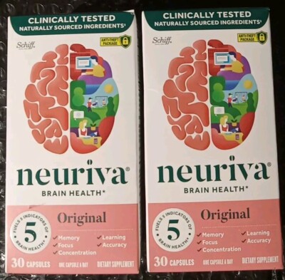 EX:9/25  2  NEURIVA Original Brain Supplement 30×2=60 Capsules FRESH   