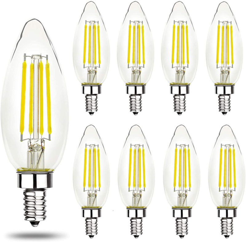 B10, Daylight 5000k, E12 Base, 60 Watt Bulbs