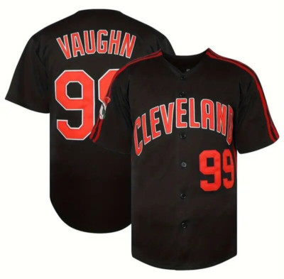 Cleveland Indians Rick Vaughn #99 Major League Movie Jersey Black Men's Size 3XL