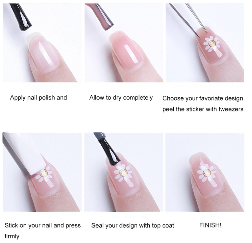 3D White Glitter Christmas Snowflake French Nail Art Sticker Manicure DIY NH22