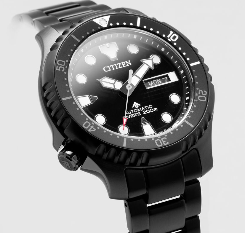 Pre-owned Citizen Promaster Automatic Sapphire Crystal Black Dial Diver's Watch Ny0145-86e