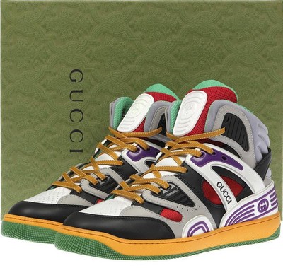 

НОВЫЕ МУЖСКИЕ ВЫСОКИЕ КРОССОВКИ GUCCI BASKET INTERLOCKING 7,5/US 7,5, Multicolor, GUCCI BASKET INTERLOCKING