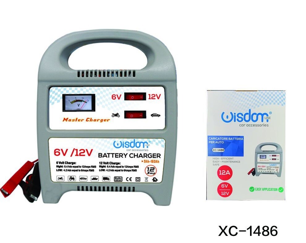 Caricabatterie 12a Batteria Per Auto O Moto Voltaggio Regolabile 6v A 12v wis