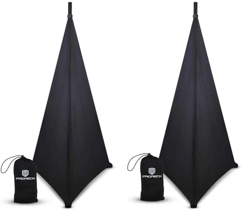 PRORECK Speaker Stand Cover Tripod Stand Skirt Skrim 360 Degree Cover Black x 2
