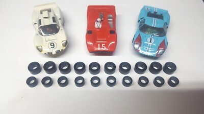 AFX MEGA G+ 10 Rear 10 Front Tune Up Kit Silicone Tires Slot Car Tires Black C2